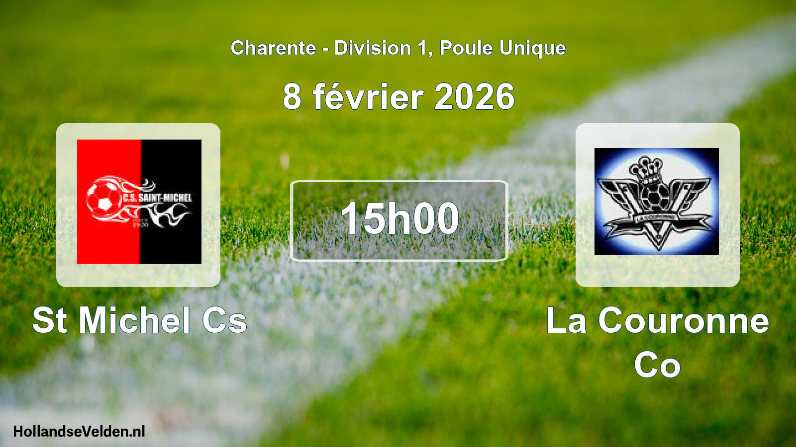 Geplande wedstrijd: St Michel Cs - La Couronne Co (8 février 2026)