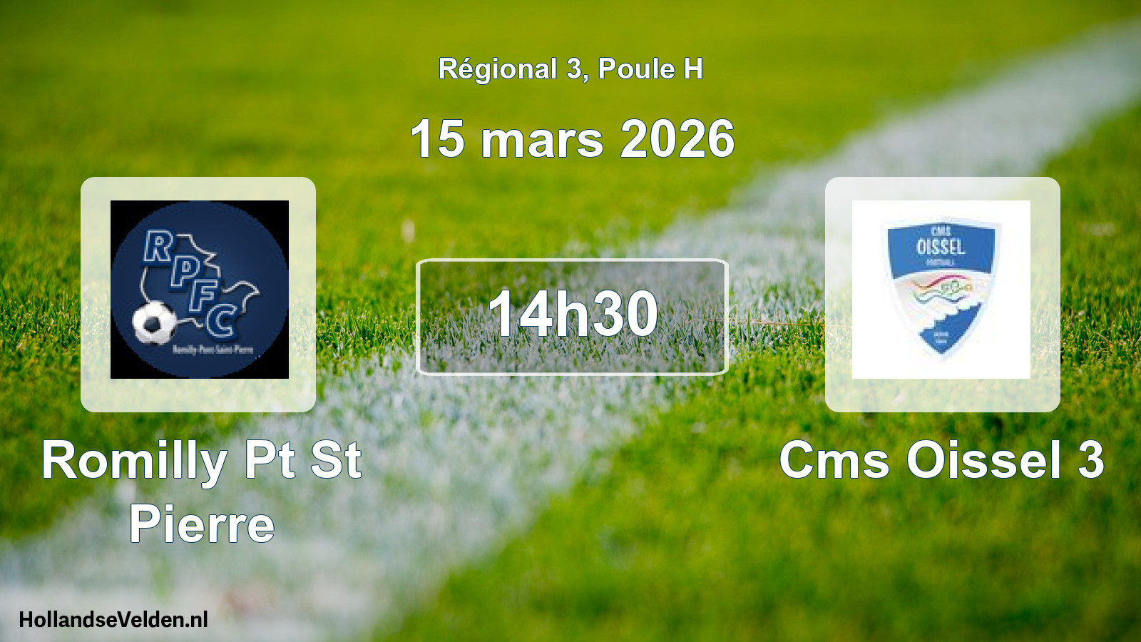 Geplande wedstrijd: Romilly Pt St Pierre - Cms Oissel 3 (15 mars 2026)
