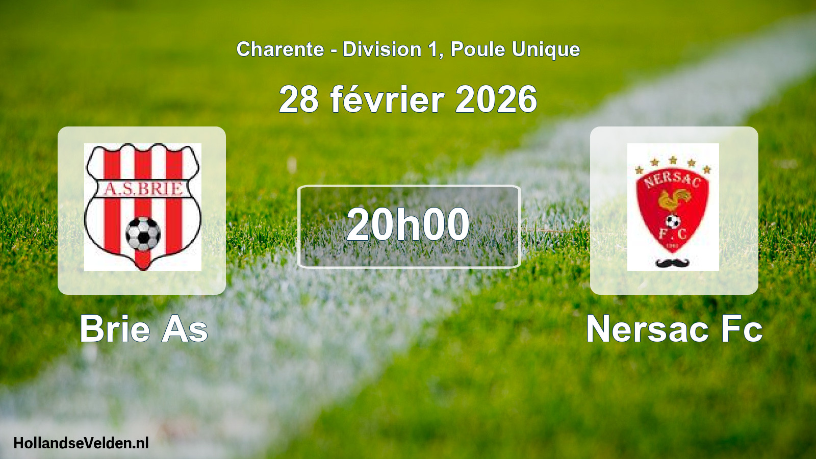 Geplande wedstrijd: Brie As - Nersac Fc (28 février 2026)