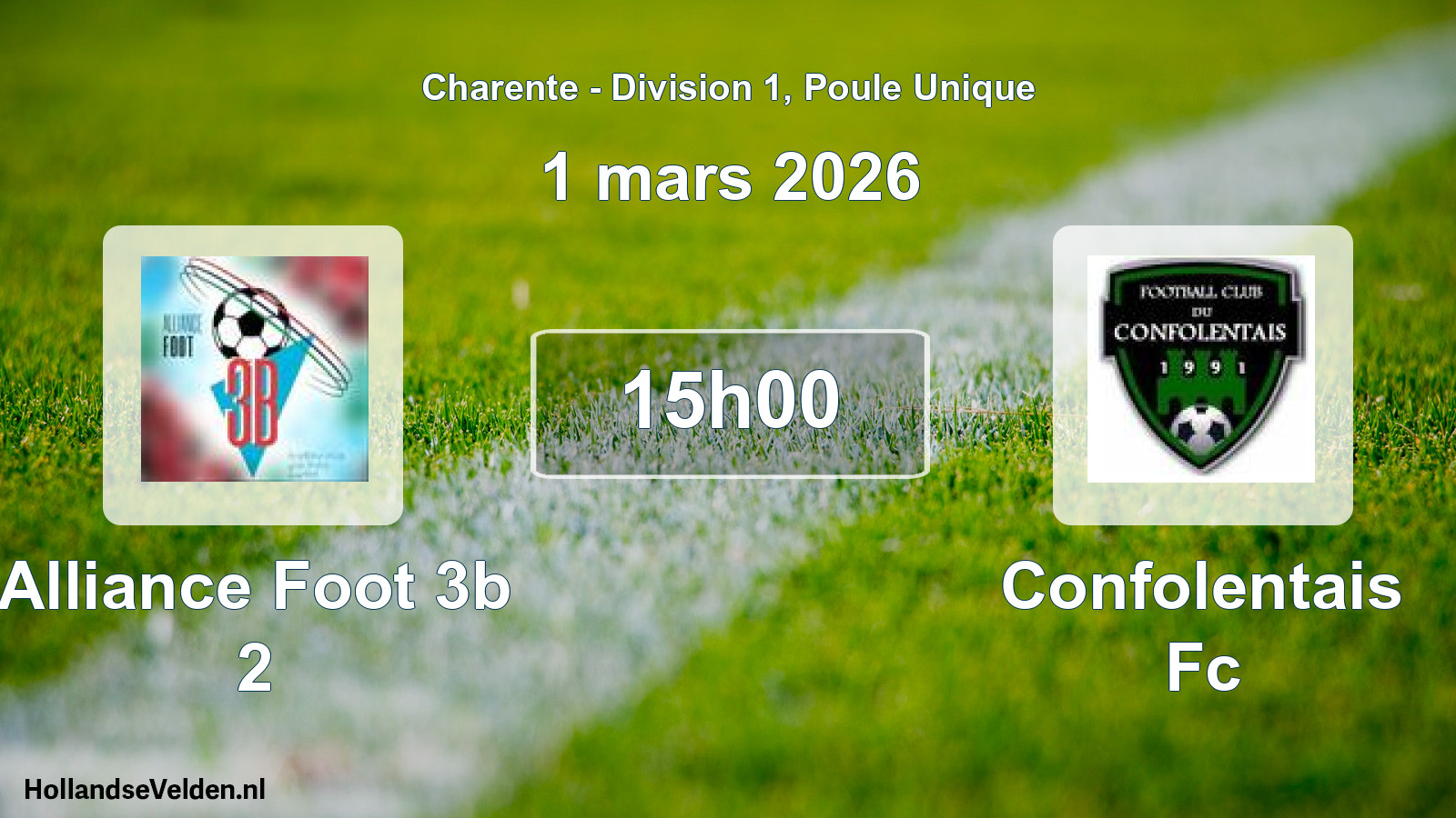 Scheduled Match: Alliance Foot 3b 2 - Confolentais Fc (1 March 2026)