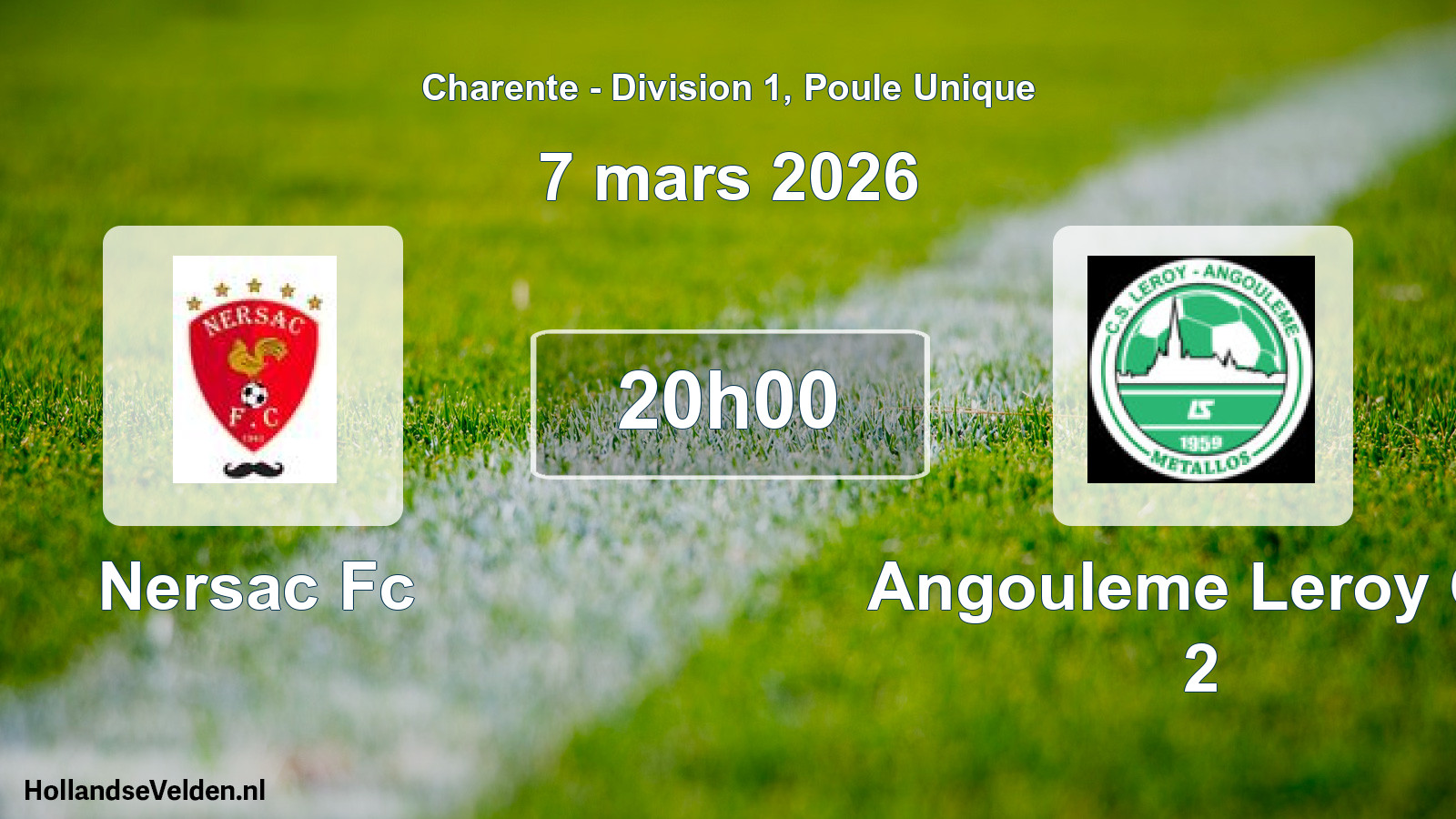 Geplande wedstrijd: Nersac Fc - Angouleme Leroy Cs 2 (7 mars 2026)