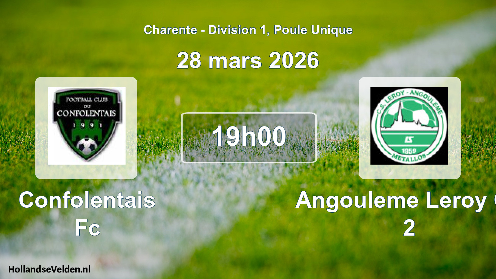 Geplande wedstrijd: Confolentais Fc - Angouleme Leroy Cs 2 (28 mars 2026)