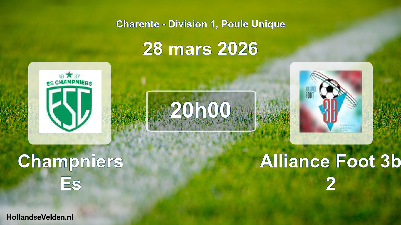 Geplande wedstrijd: Champniers Es - Alliance Foot 3b 2 (28 maart 2026)