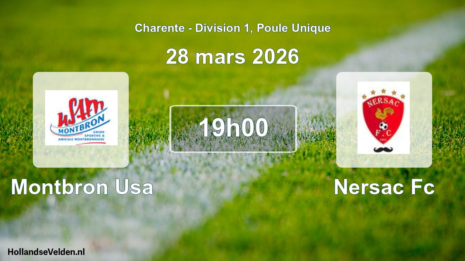 Geplande wedstrijd: Montbron Usa - Nersac Fc (28 mars 2026)