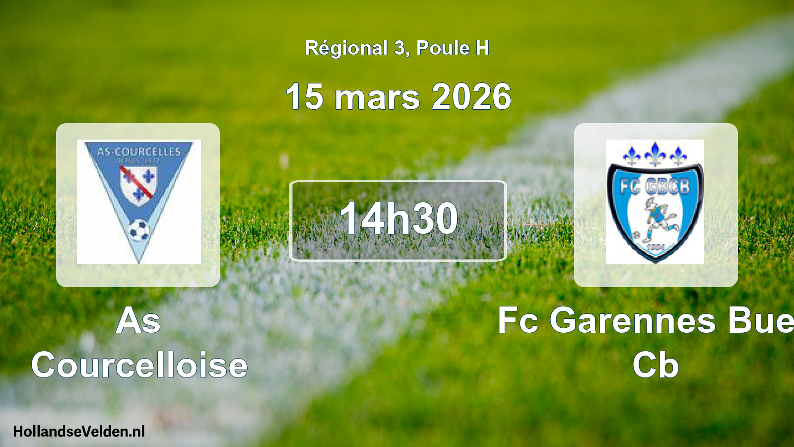 Geplande wedstrijd: As Courcelloise - Fc Garennes Bueil Cb (15 mars 2026)