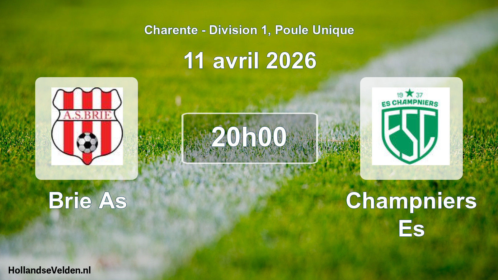 Geplande wedstrijd: Brie As - Champniers Es (11 avril 2026)