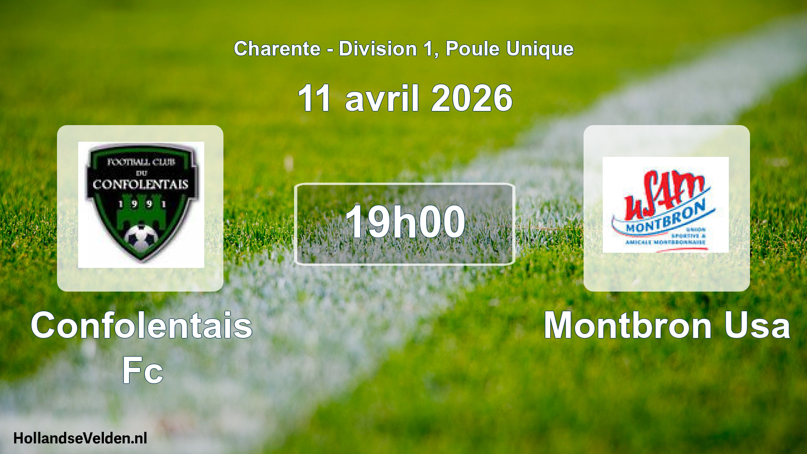 Geplande wedstrijd: Confolentais Fc - Montbron Usa (11 avril 2026)