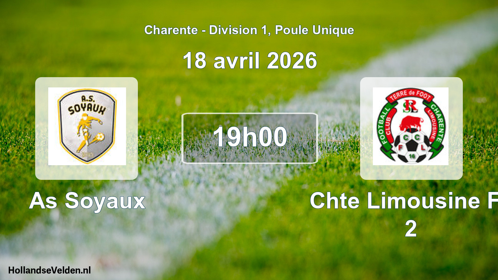 Geplande wedstrijd: As Soyaux - Chte Limousine Fc 2 (18 avril 2026)