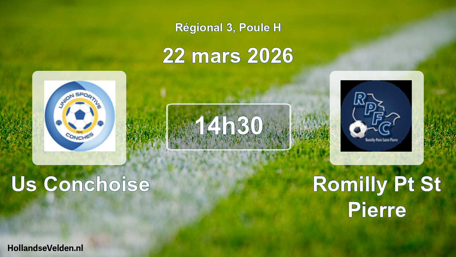 Scheduled Match: Us Conchoise - Romilly Pt St Pierre (22 March 2026)