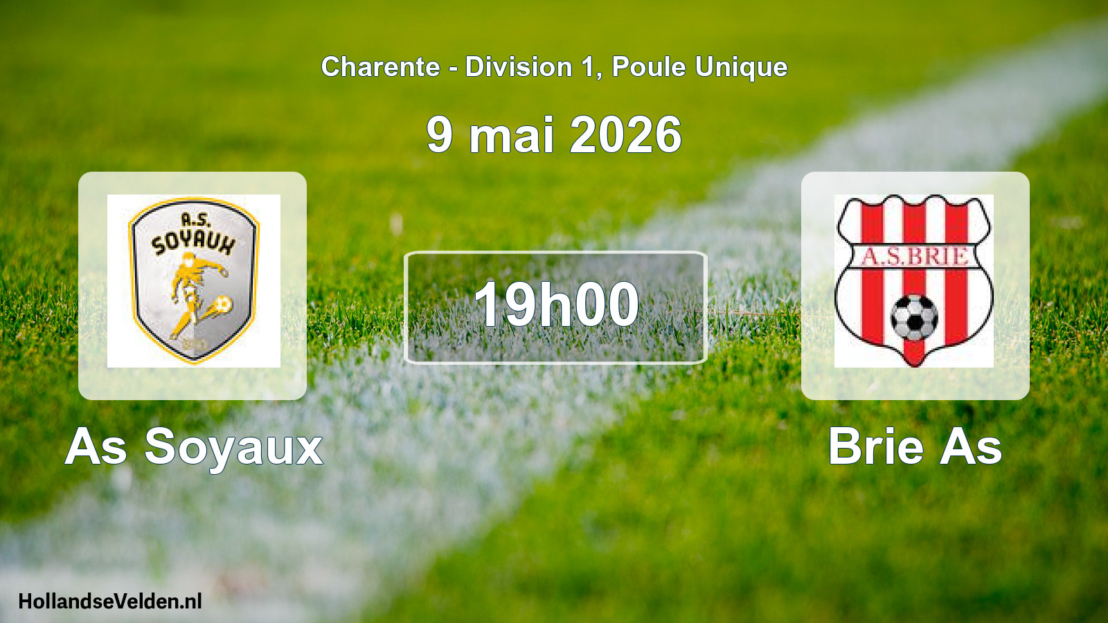 Geplande wedstrijd: As Soyaux - Brie As (9 mai 2026)