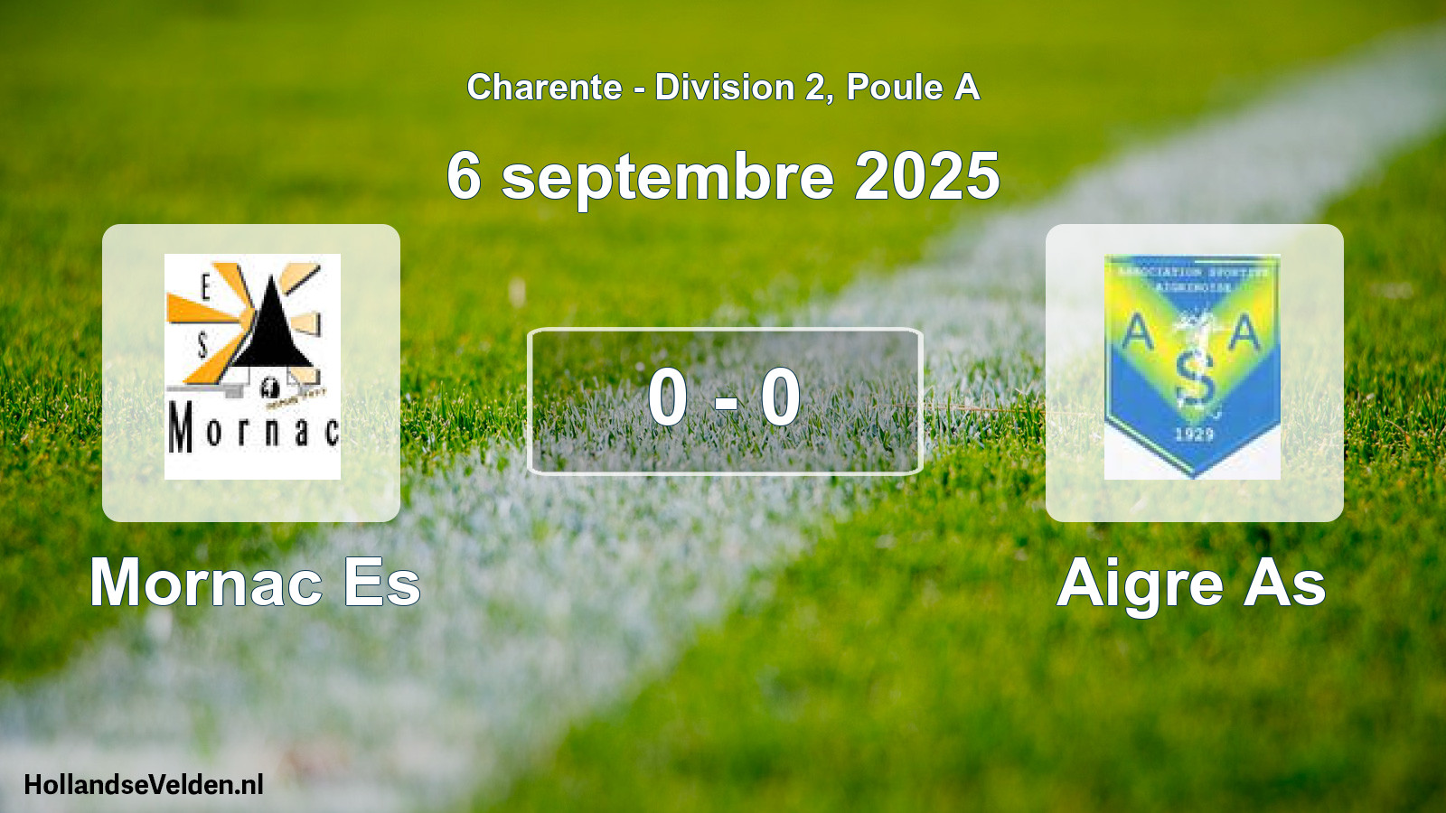 Gespeelde wedstrijd: Mornac Es - Aigre As 0 - 0 (6 septembre 2025)