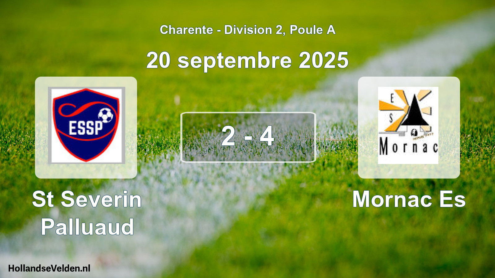 Gespeelde wedstrijd: St Severin Palluaud - Mornac Es 2 - 4 (20 september 2025)