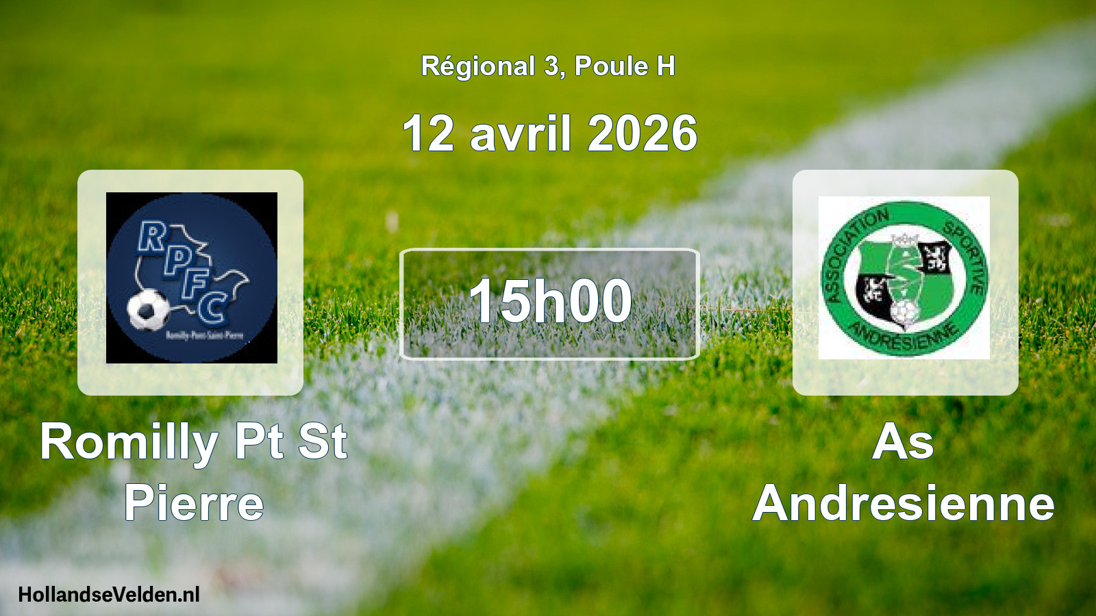 Geplande wedstrijd: Romilly Pt St Pierre - As Andresienne (12 avril 2026)