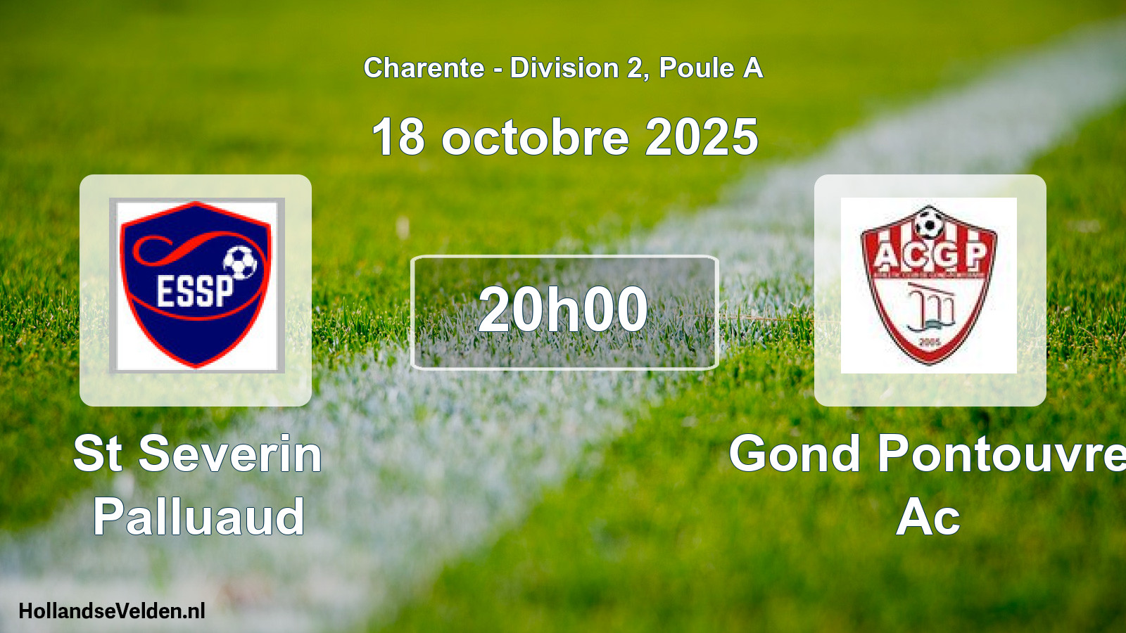 Geplande wedstrijd: St Severin Palluaud - Gond Pontouvre Ac (18 octobre 2025)