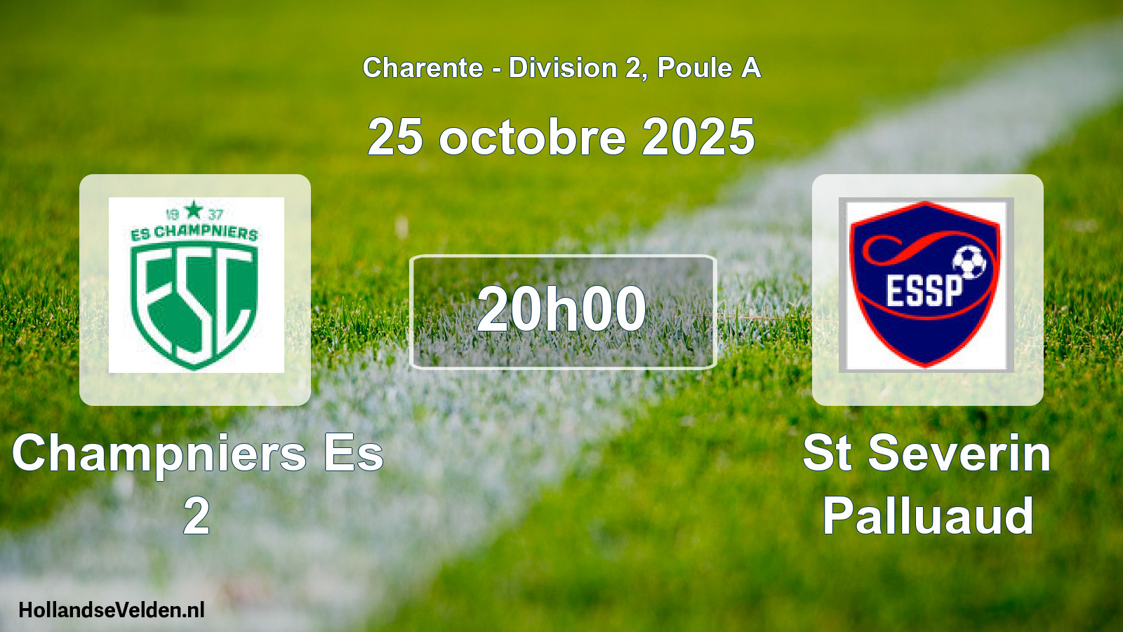 Geplande wedstrijd: Champniers Es 2 - St Severin Palluaud (25 octobre 2025)