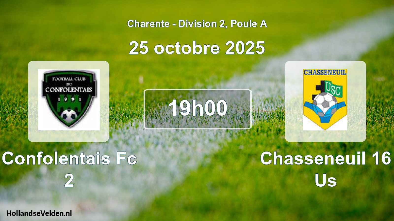 Geplande wedstrijd: Confolentais Fc 2 - Chasseneuil 16 Us (25 octobre 2025)