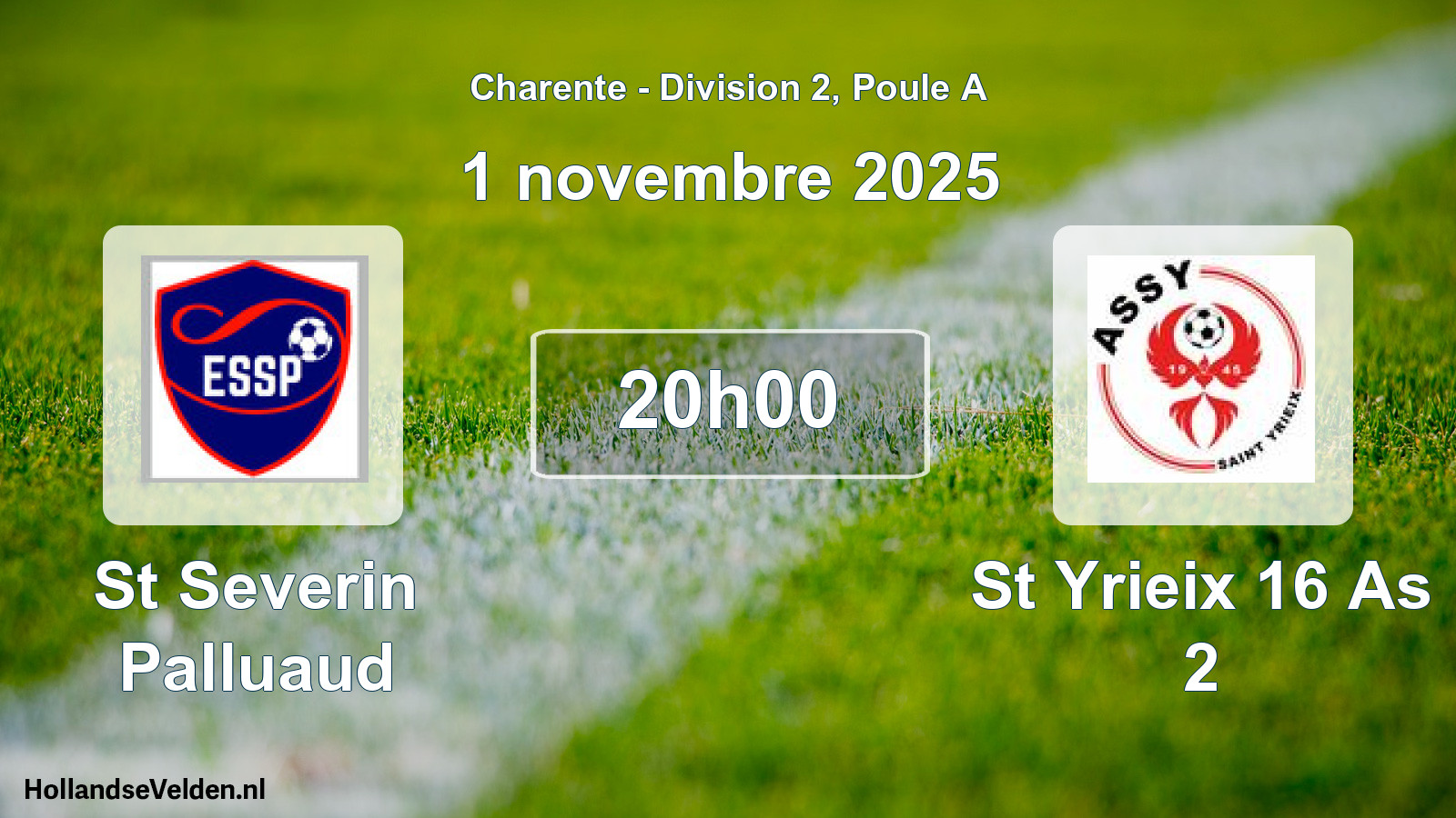 Geplande wedstrijd: St Severin Palluaud - St Yrieix 16 As 2 (1 novembre 2025)