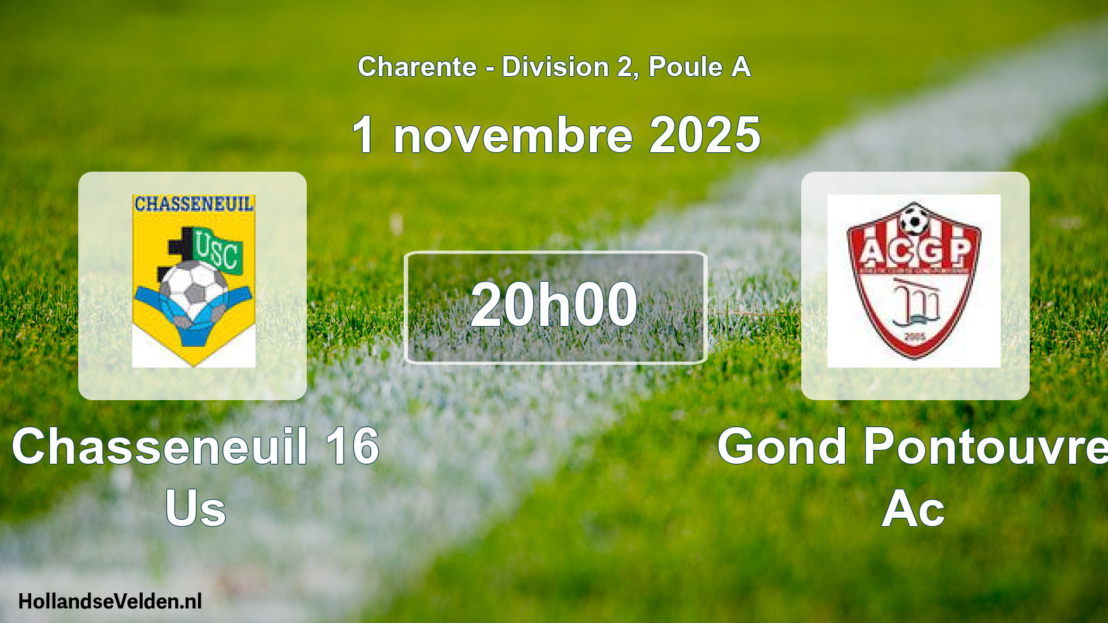 Scheduled Match: Chasseneuil 16 Us - Gond Pontouvre Ac (1 November 2025)