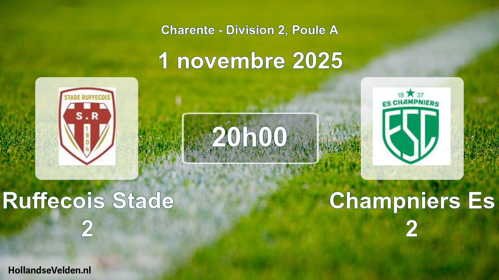 Geplande wedstrijd: Ruffecois Stade 2 - Champniers Es 2 (1 november 2025)