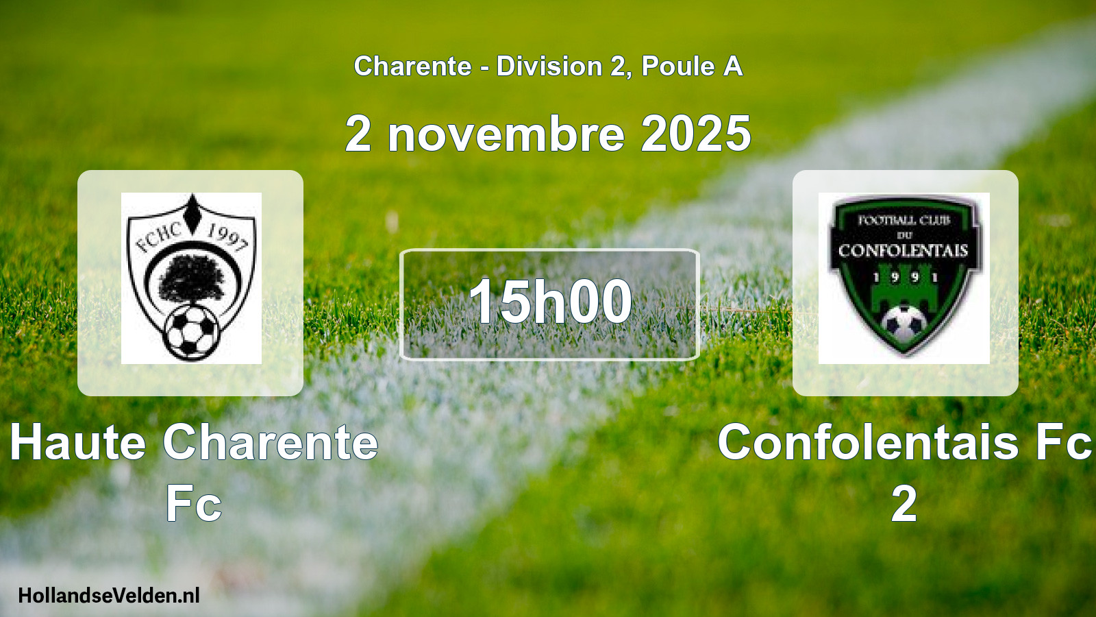 Geplande wedstrijd: Haute Charente Fc - Confolentais Fc 2 (2 novembre 2025)