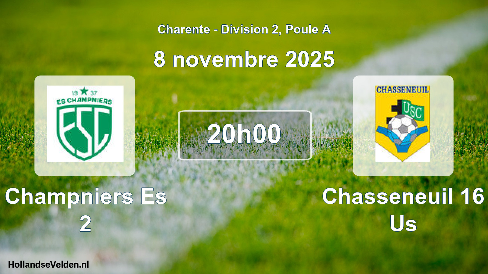 Geplande wedstrijd: Champniers Es 2 - Chasseneuil 16 Us (8 novembre 2025)