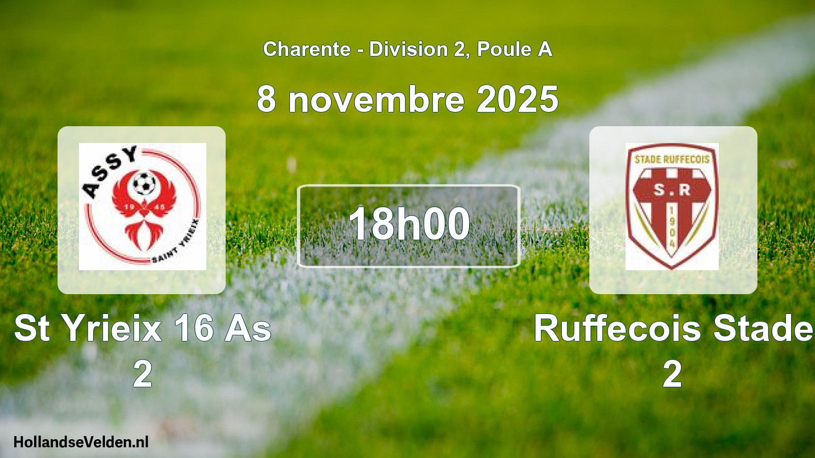 Scheduled Match: St Yrieix 16 As 2 - Ruffecois Stade 2 (8 November 2025)