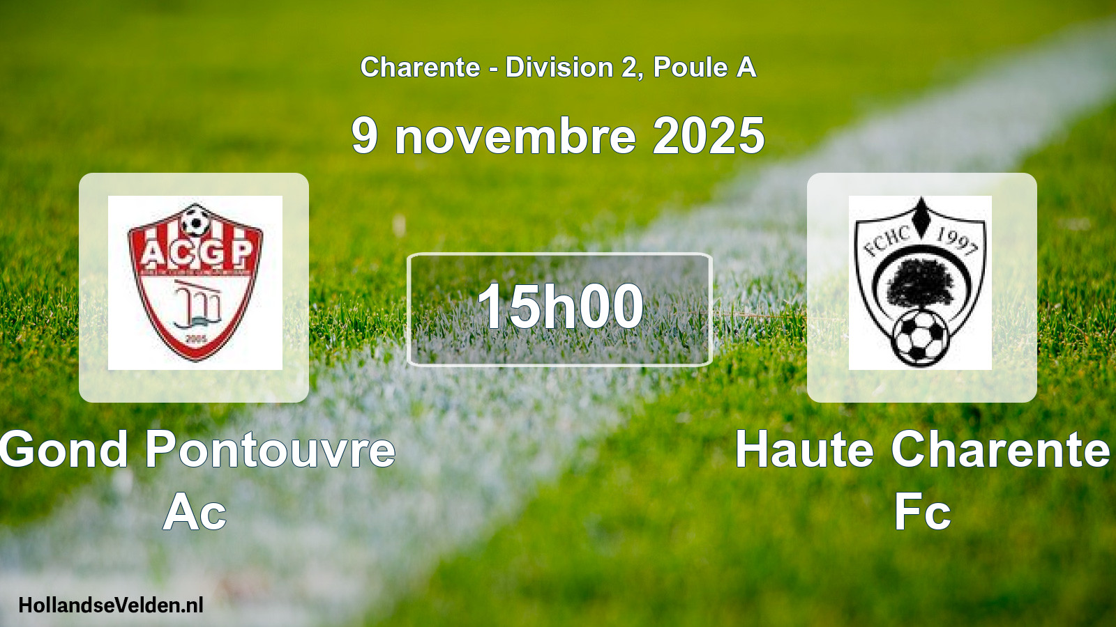 Geplande wedstrijd: Gond Pontouvre Ac - Haute Charente Fc (9 novembre 2025)