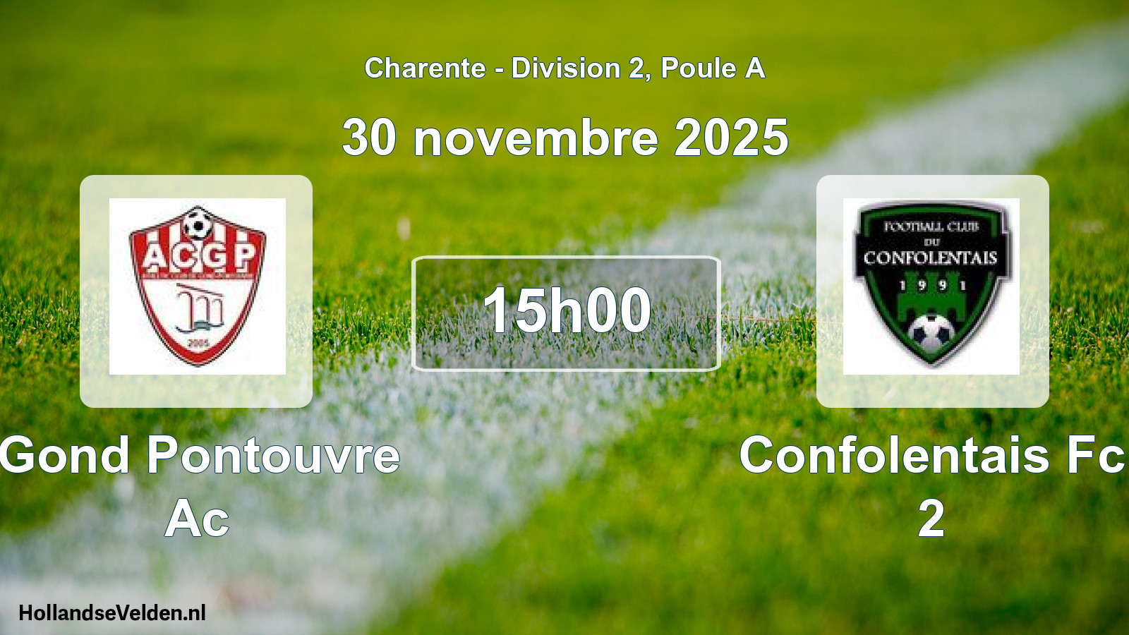 Geplande wedstrijd: Gond Pontouvre Ac - Confolentais Fc 2 (30 novembre 2025)