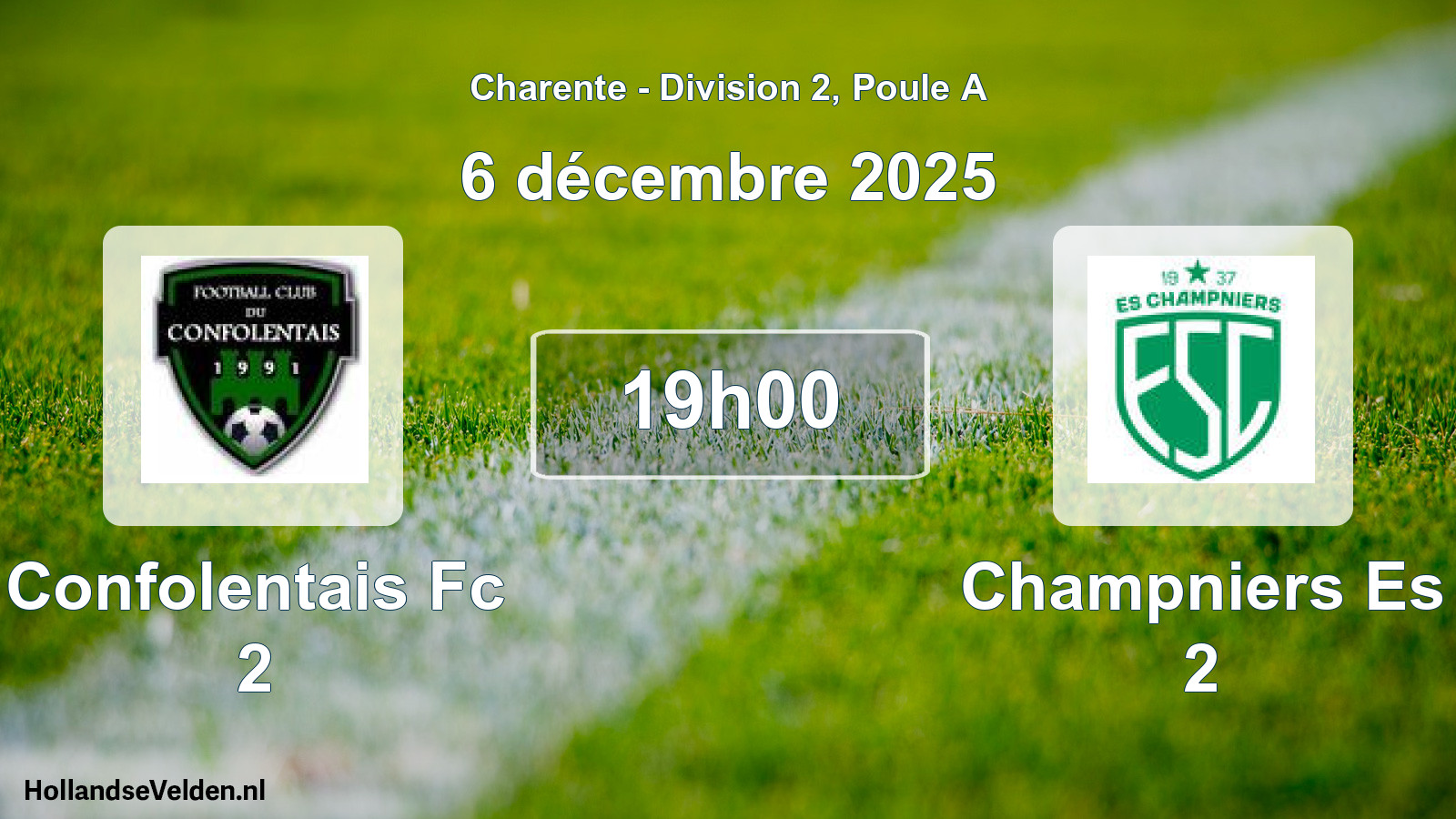 Geplande wedstrijd: Confolentais Fc 2 - Champniers Es 2 (6 décembre 2025)
