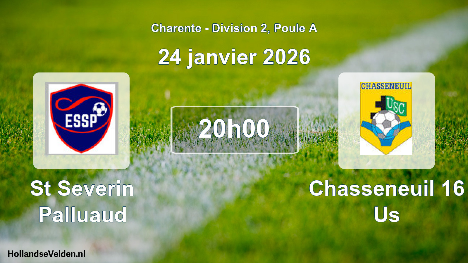 Geplande wedstrijd: St Severin Palluaud - Chasseneuil 16 Us (24 januari 2026)