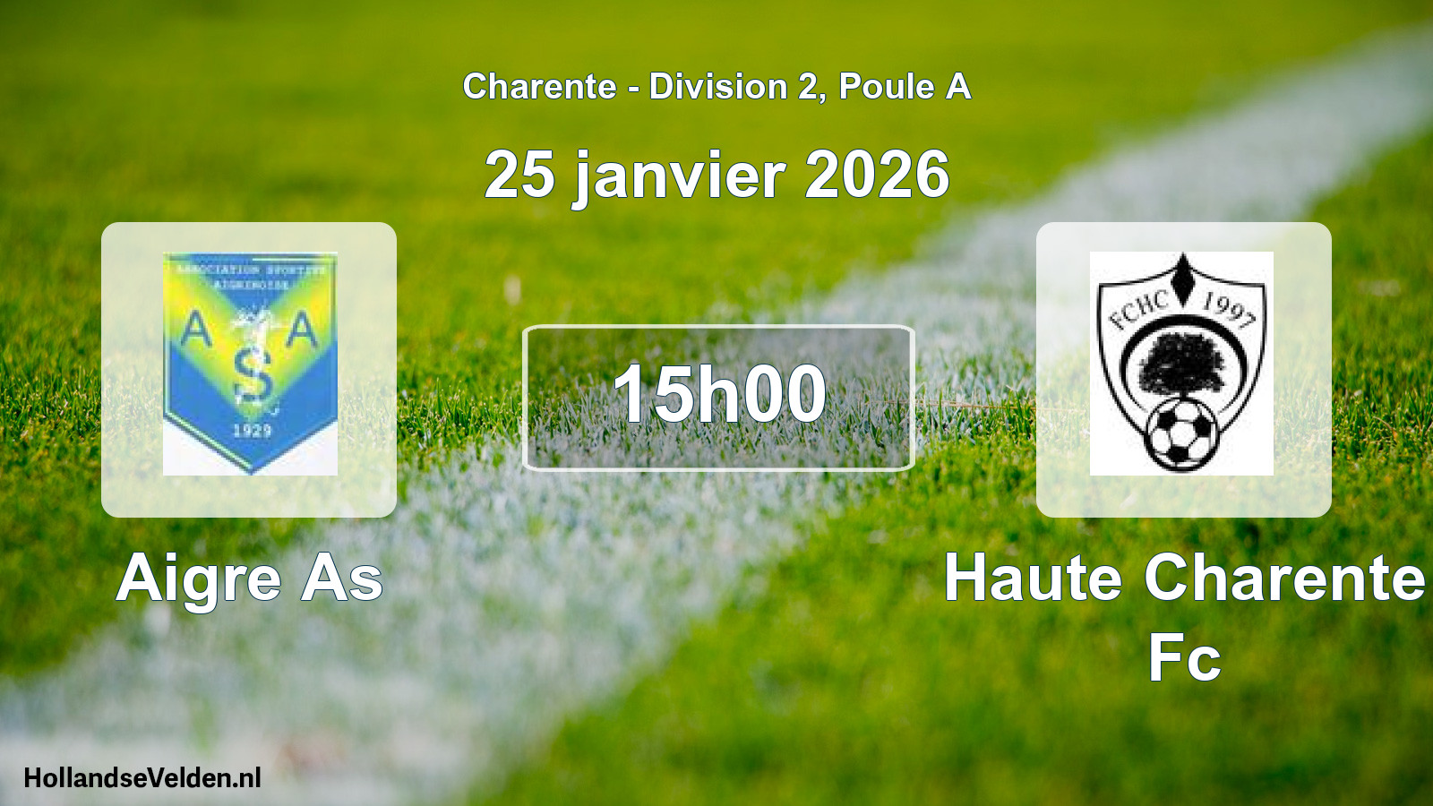 Geplande wedstrijd: Aigre As - Haute Charente Fc (25 januari 2026)