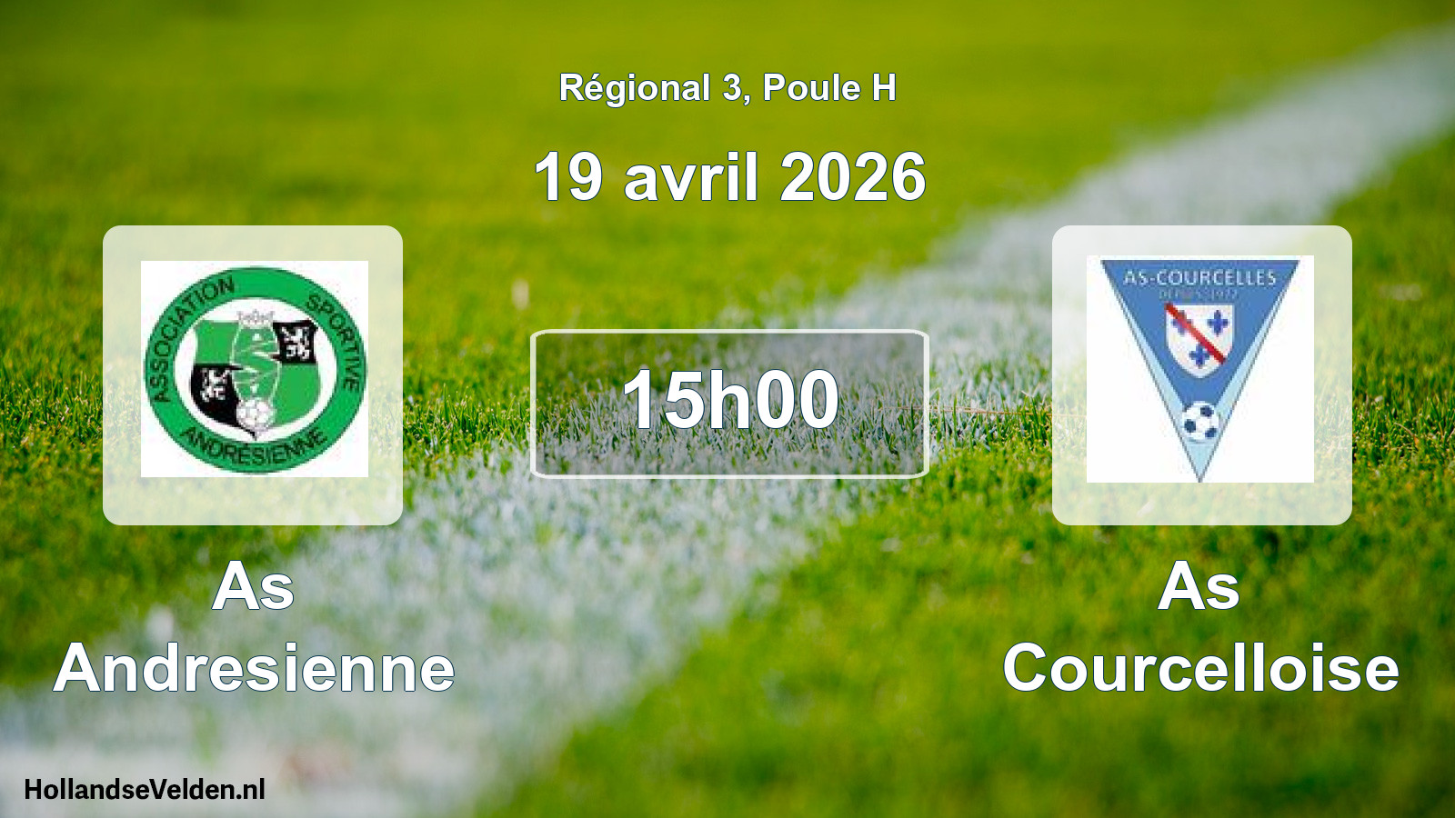 Geplande wedstrijd: As Andresienne - As Courcelloise (19 avril 2026)