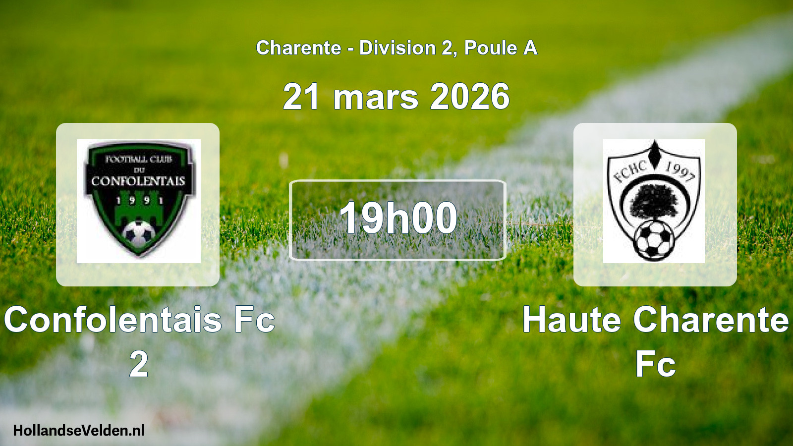 Geplande wedstrijd: Confolentais Fc 2 - Haute Charente Fc (21 mars 2026)
