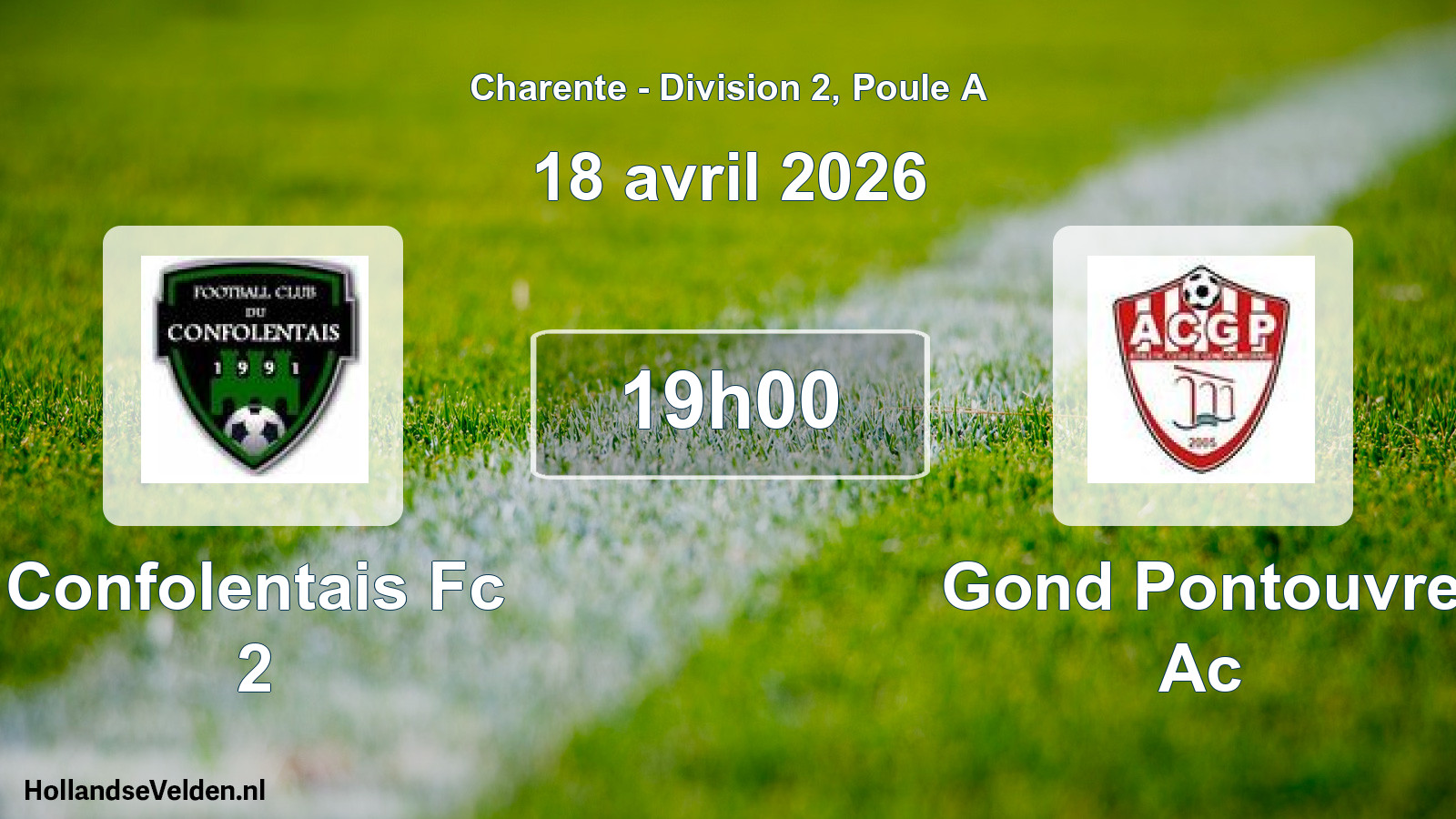 Geplande wedstrijd: Confolentais Fc 2 - Gond Pontouvre Ac (18 april 2026)