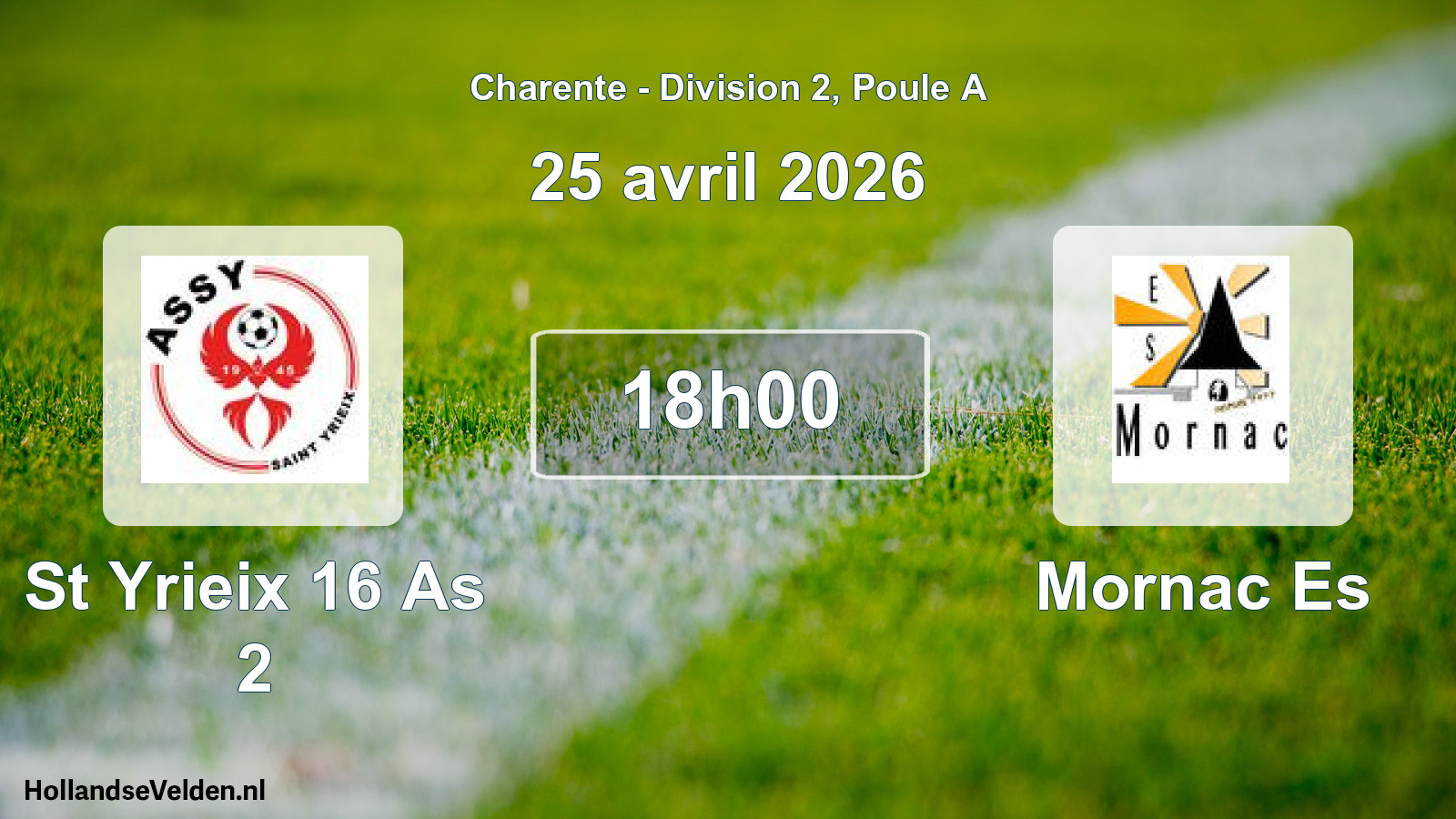 Scheduled Match: St Yrieix 16 As 2 - Mornac Es (25 April 2026)