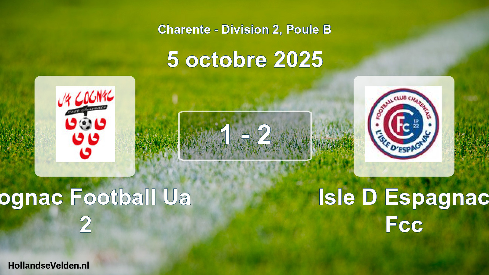 Gespeelde wedstrijd: Cognac Football Ua 2 - Isle D Espagnac Fcc 1 - 2 (5 octobre 2025)
