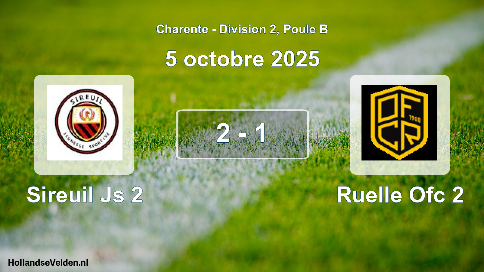 Gespeelde wedstrijd: Sireuil Js 2 - Ruelle Ofc 2 2 - 1 (5 octobre 2025)