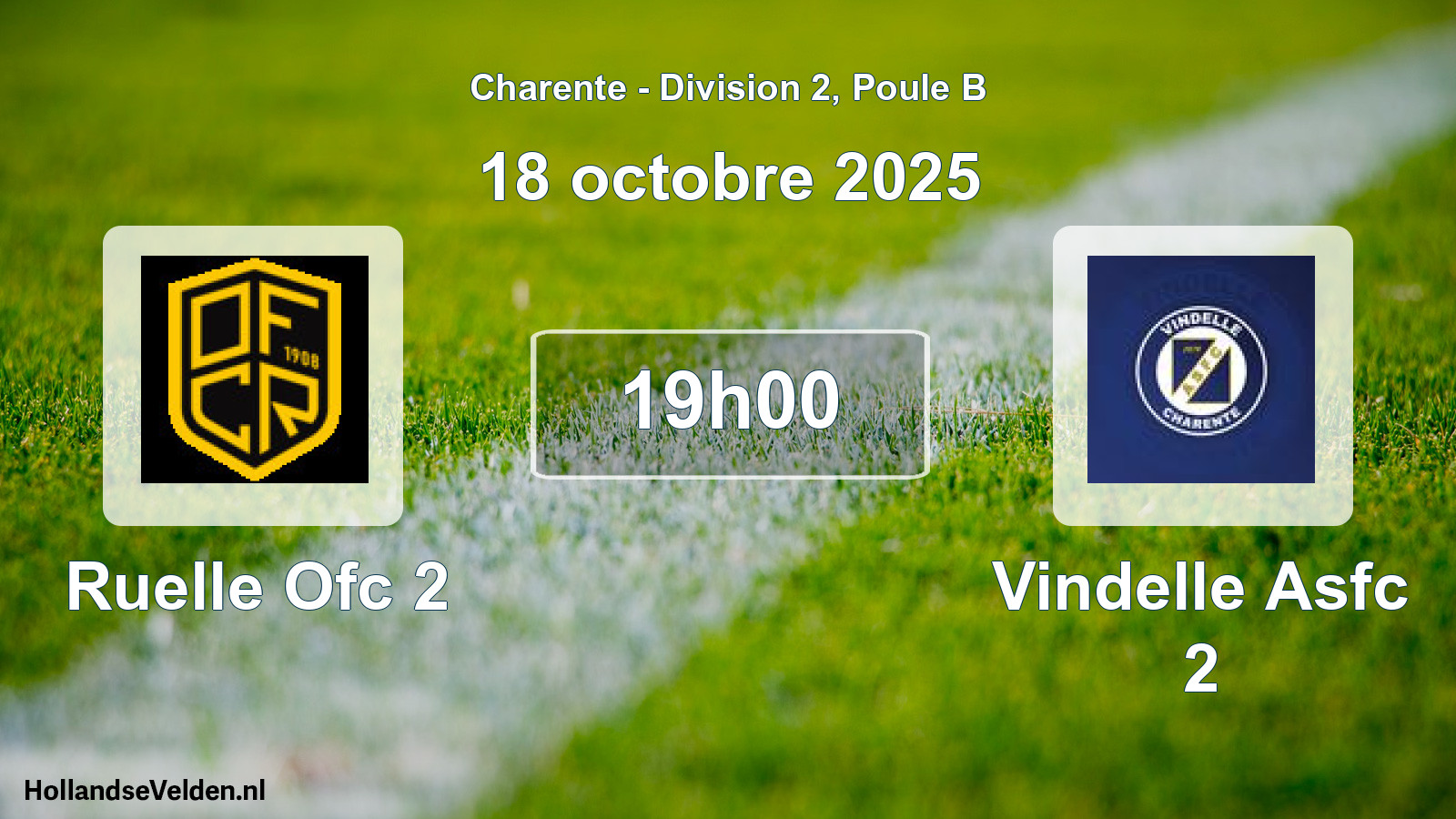 Geplande wedstrijd: Ruelle Ofc 2 - Vindelle Asfc 2 (18 octobre 2025)
