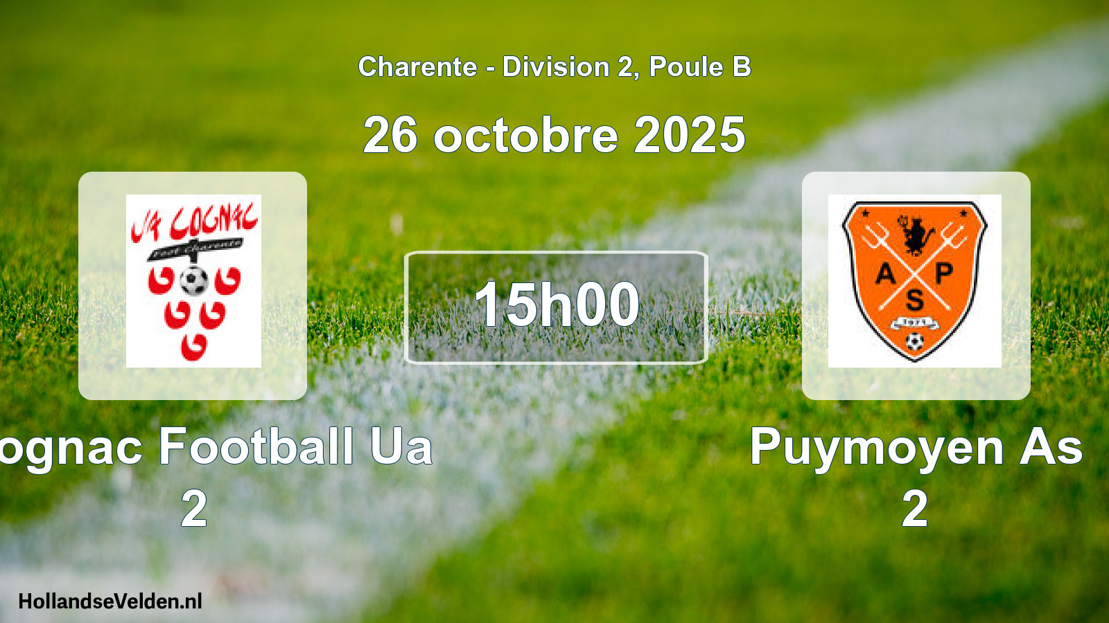 Geplande wedstrijd: Cognac Football Ua 2 - Puymoyen As 2 (26 octobre 2025)
