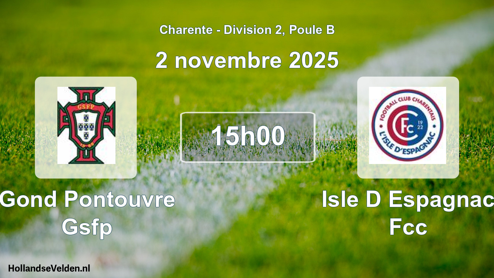 Geplande wedstrijd: Gond Pontouvre Gsfp - Isle D Espagnac Fcc (2 novembre 2025)