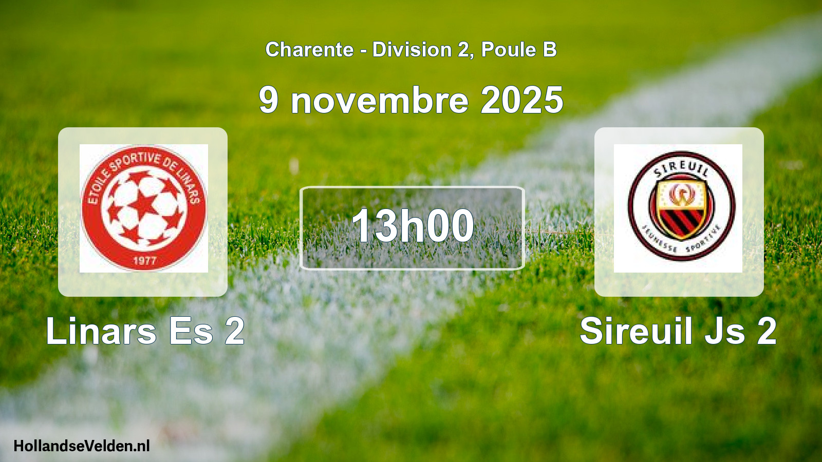 Geplande wedstrijd: Linars Es 2 - Sireuil Js 2 (9 november 2025)