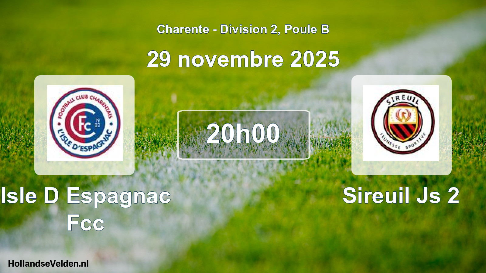 Geplande wedstrijd: Isle D Espagnac Fcc - Sireuil Js 2 (29 novembre 2025)