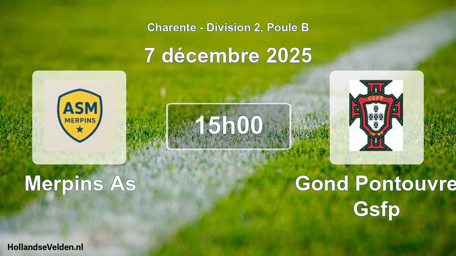 Geplande wedstrijd: Merpins As - Gond Pontouvre Gsfp (7 décembre 2025)