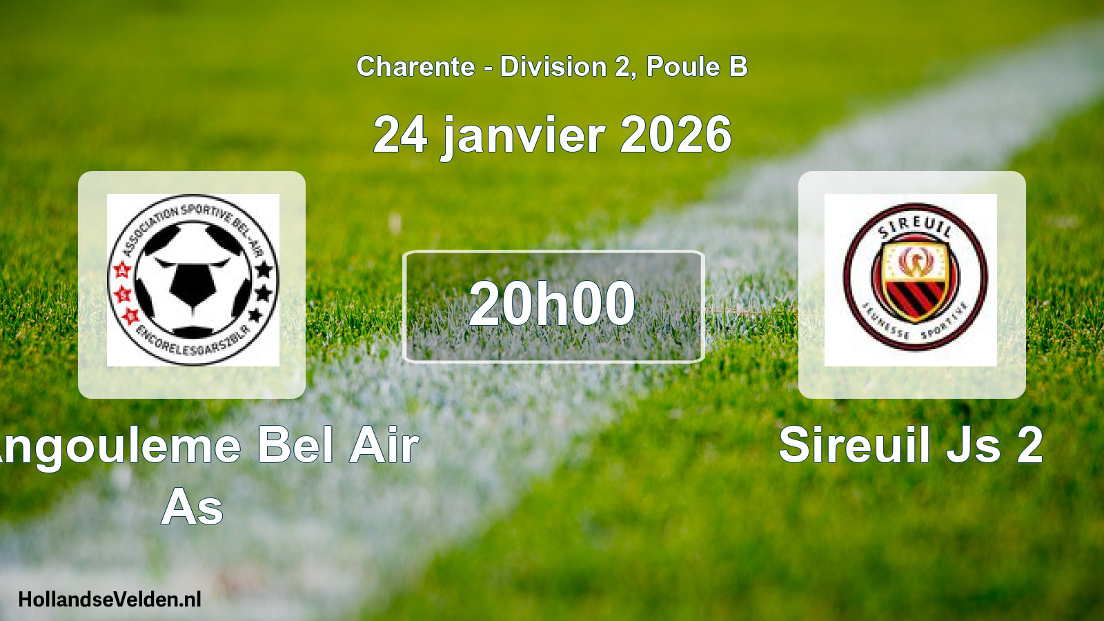 Geplande wedstrijd: Angouleme Bel Air As - Sireuil Js 2 (24 januari 2026)