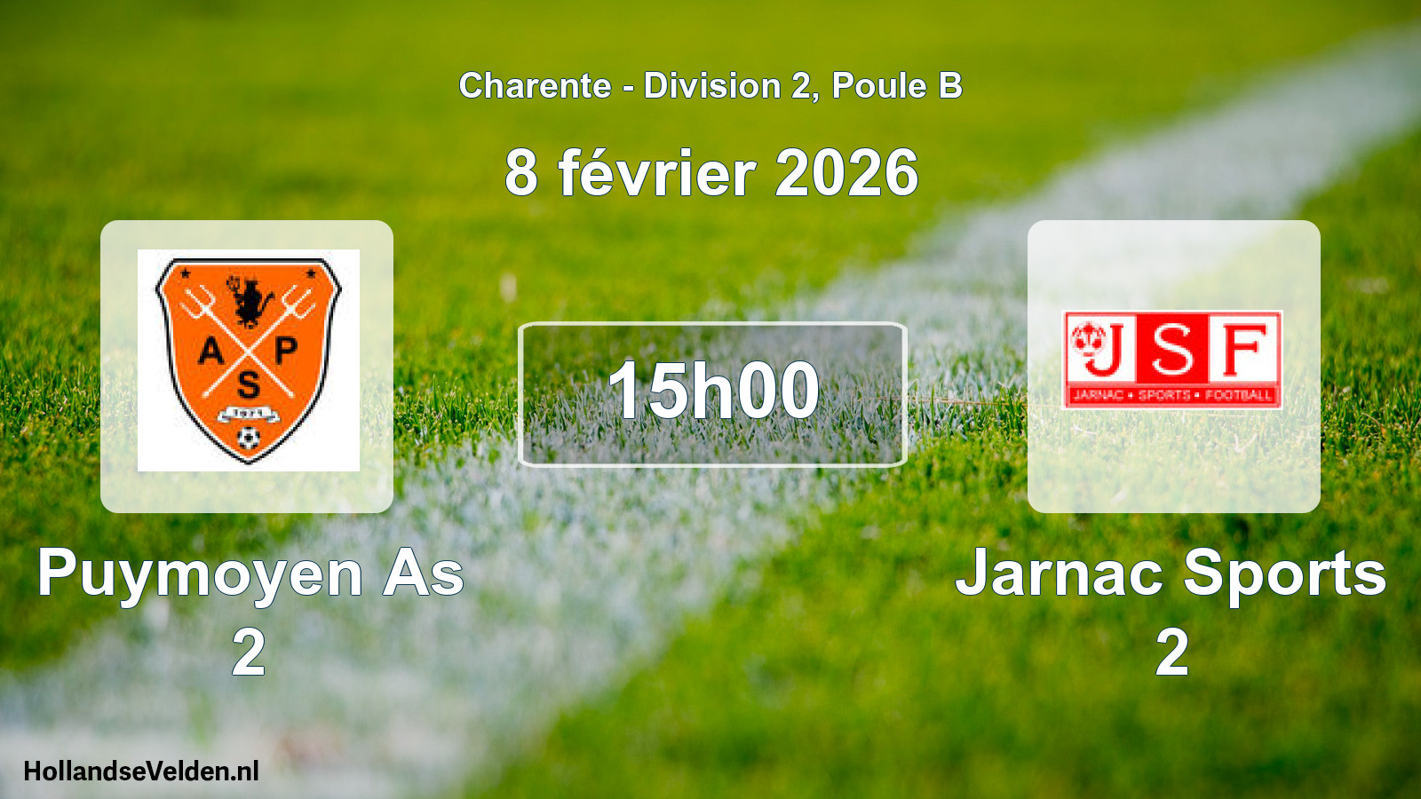 Geplande wedstrijd: Puymoyen As 2 - Jarnac Sports 2 (8 février 2026)