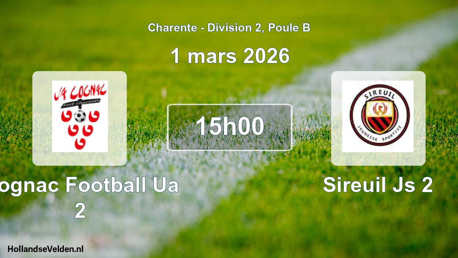 Geplande wedstrijd: Cognac Football Ua 2 - Sireuil Js 2 (1 mars 2026)