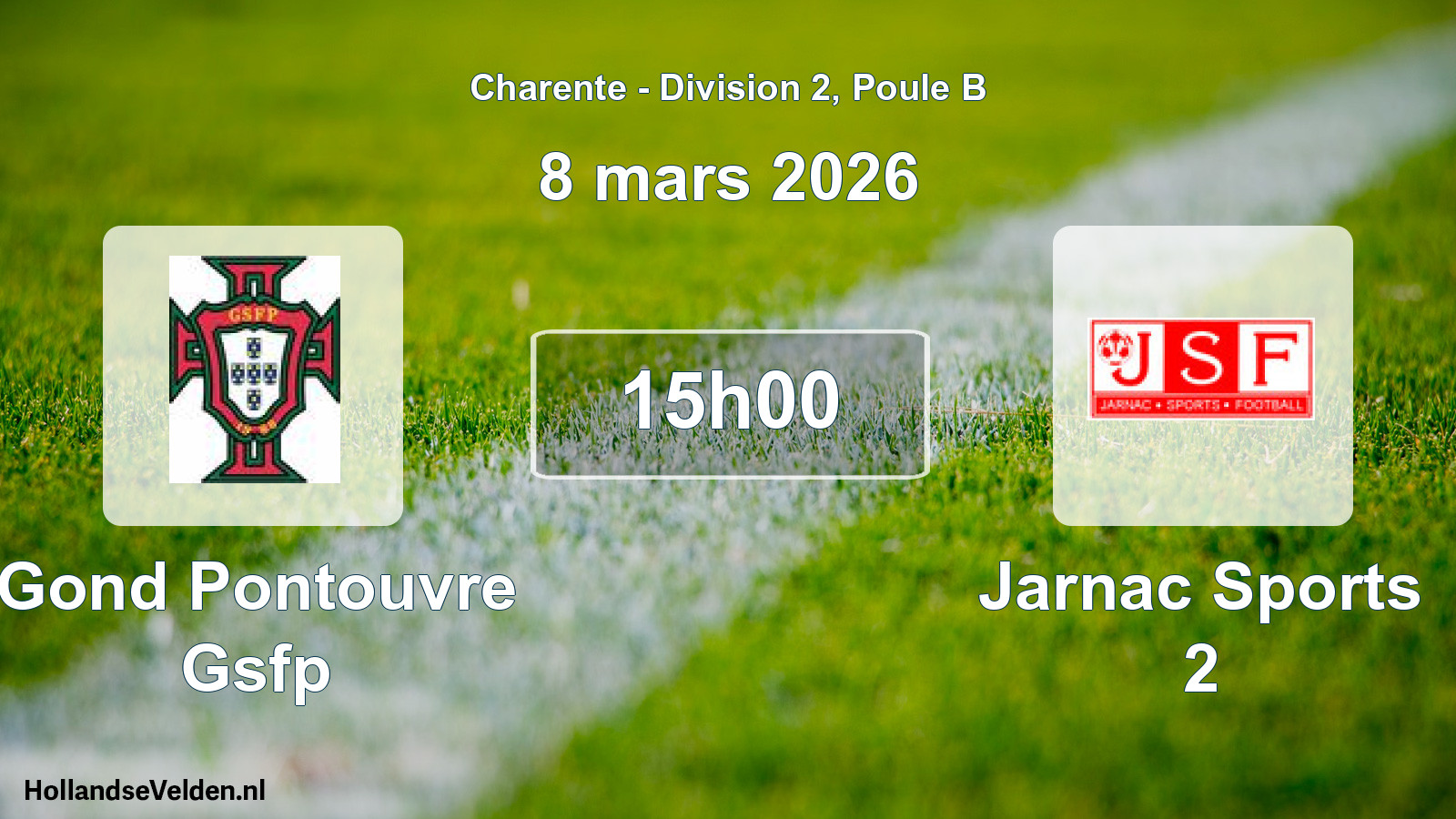 Geplande wedstrijd: Gond Pontouvre Gsfp - Jarnac Sports 2 (8 mars 2026)