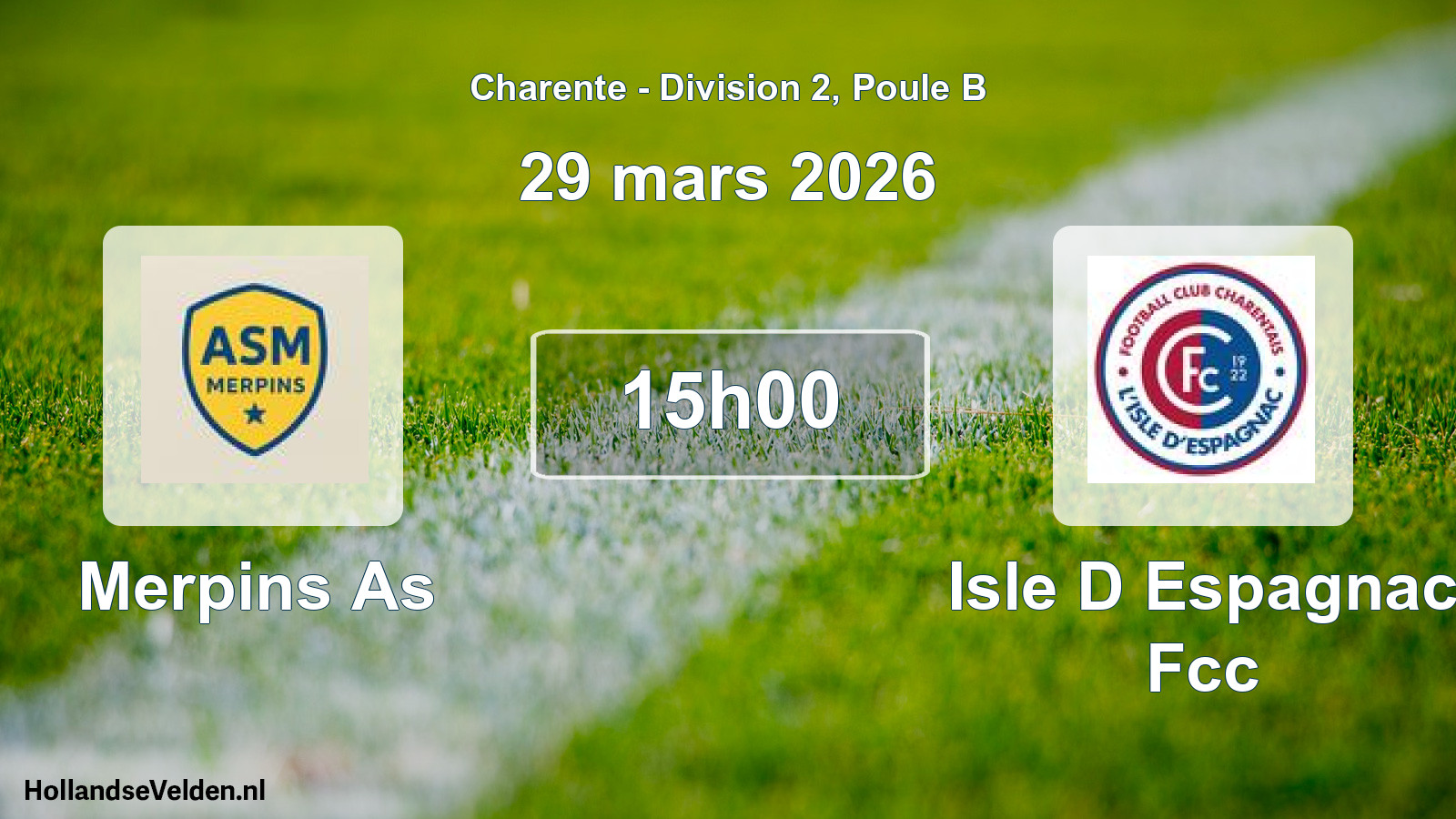 Geplande wedstrijd: Merpins As - Isle D Espagnac Fcc (29 mars 2026)