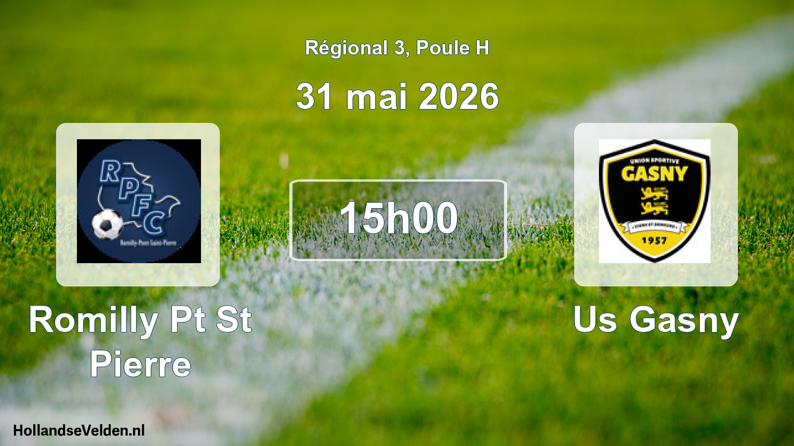 Geplande wedstrijd: Romilly Pt St Pierre - Us Gasny (31 mei 2026)