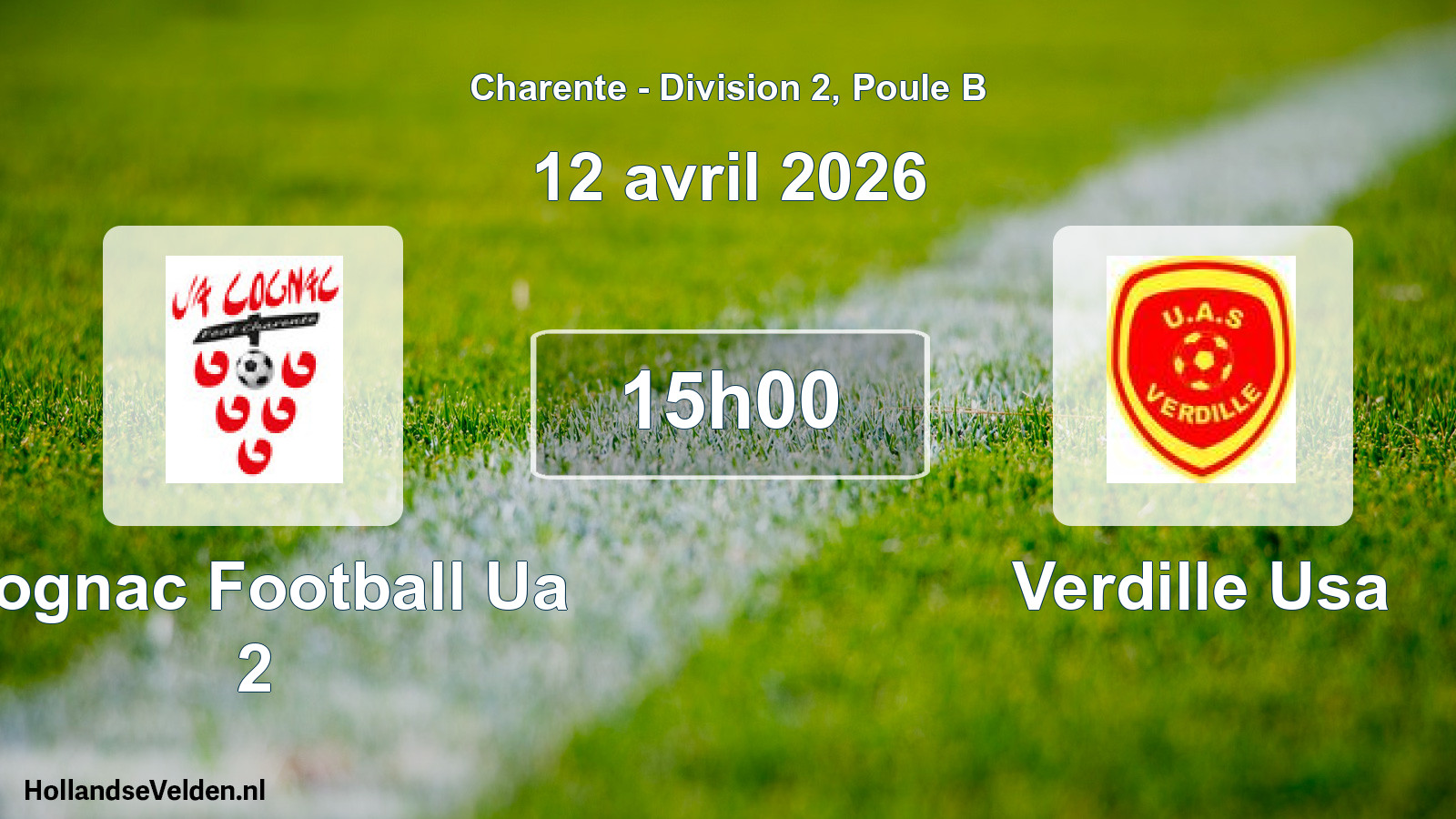 Geplande wedstrijd: Cognac Football Ua 2 - Verdille Usa (12 avril 2026)